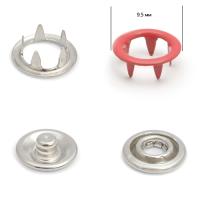 Кнопка рубашечная  (кольцо) 9,5 мм - эмаль 147/1440 шт., цв. алый