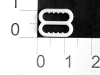 Розн.уп. Пряжка регулятор для бюстгальтера Пластик 1008S белый  ш.10мм (уп.50 шт.)