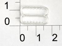 Розн.уп. Пряжка регулятор для бюстгальтера Пластик 1508Т прозрачный  ш.15мм (уп.50 шт.)