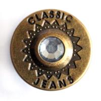 726-G антик пуговица джинсовая со стразами 17мм (упаковка 1000 штук)