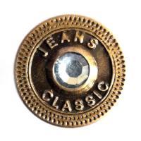 733-G антик пуговица джинсовая со стразом 17мм (упаковка 1000 штук)