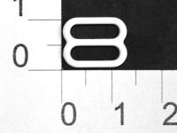 Розн.уп. Пряжка регулятор для бюстгальтера Металл 1008В белый  ш. 10мм (уп.50 шт.)