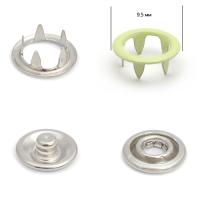 Кнопка рубашечная  (кольцо) 9,5 мм - эмаль 244/1440 шт., цв. зеленый светлый
