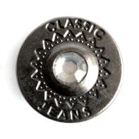 726-G черный никель пуговица джинсовая со стразом 17мм (упаковка 1000 штук)