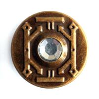 741-G антик пуговица джинсовая со стразом 17мм (упаковка 1000 штук)