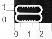 Розн.уп. Пряжка регулятор для бюстгальтера Пластик 2008S белый  ш.20мм (уп.50 шт.)