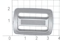 Пряжка пластиковая ДЩ-25 ( двухщелевая) ш.25 мм (уп.1000 шт.) ПП цв.Серебро