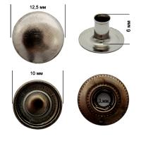 Кнопка латунь(Нерж.)№54 Альфа 12,5мм Цв. Черный Никель(уп.1440шт),New Star