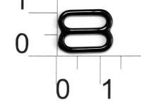 Розн.уп. Пряжка регулятор для бюстгальтера Металл 1008В черный  ш. 10мм (уп.50 шт.)