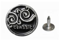 1119-20-HG Джинсовая пуговица, 20мм, цв.черный + никель (упаковка 500 штук)