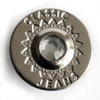 726-G никель пуговица джинсовая со стразом 17мм (упаковка 1000 штук)