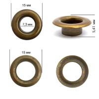 Люверсы сталь New Star №5 (_ 7,3мм, h 5,41мм) цв. антик уп. 500шт