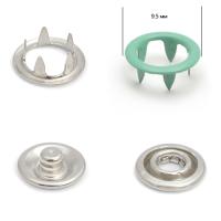 Кнопка рубашечная  (кольцо) 9,5 мм - эмаль 251/1440 шт., цв. бирюзовый (циан)