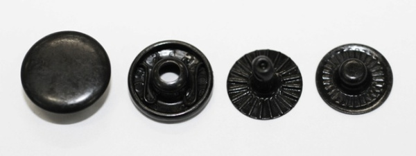 Кнопка 15мм Альфа сталь цв. оксид (уп 720шт)NewStar