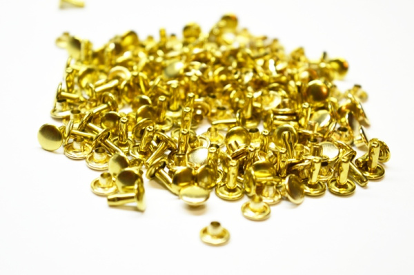 Розн.уп. Хольнитены двухсторонние 6*6  мм. цв. Золото (упак.100 шт.)