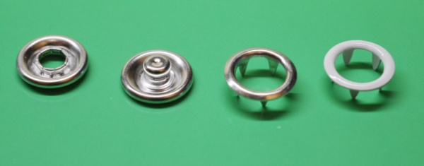 Розн.уп. Кнопка 10,5 мм рубашечная (кольцо) нерж. покрытая эмалью цв. белый101 (уп.50 шт.)