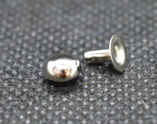 Розн. уп. Хольнитены выпуклые (полусфера) 6мм, цв. никель (уп.50шт.)