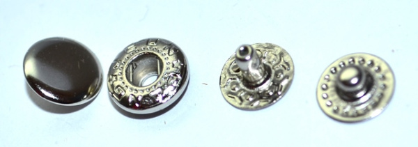 Розн.уп. Кнопка VT-2  (10 мм) Альфа сталь цв. Никель (уп. 50 шт)