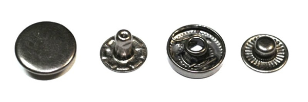 Кнопка 15мм Альфа сталь цв. черный никель (уп 720шт)NewStar