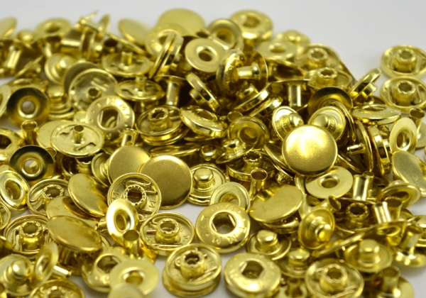 Розн.уп. Кнопка НЕРЖ. Альфа №54 12,5мм цв. Золото (уп. 20 шт)