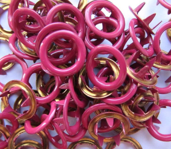 Кнопка рубашечная  (кольцо) 9,5 мм - эмаль 174/1440 шт., цв. фуксия