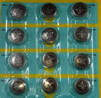 Пуговицы джинсовые в блистере 17мм (уп. 12шт.), Бабочка цв. черный никель 