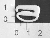 Розн.уп. Крючок для бюстгальтера Пластик 1509S белый  ш.15мм (уп.50 шт.)