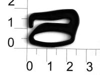 Розн.уп. Крючок для бюстгальтера Пластик 1809S черный  ш.18мм (уп.50 шт.)