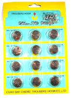 Пуговицы джинсовые в блистере 17мм (уп. 12шт.), Ромбики цв. черный никель 