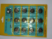 Пуговицы джинсовые в блистере 17мм (уп. 12шт.), Кленовый лист цв. черный никель 