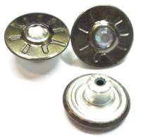 Розн. уп. Пуговицы джинсовые 17мм, 737-G со стразой цв.Чер.никель (20 шт.)