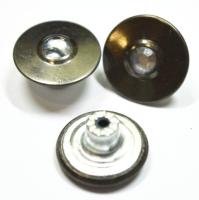 Розн. уп. Пуговицы джинсовые 17мм, 755-G со стразой цв.Чер.никель (20 шт.)