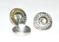 Розн. уп. Пуговицы джинсовые 17мм, 726-G со стразой цв.Никель (20 шт.)