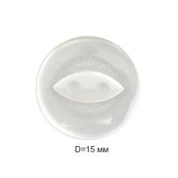 Пуговицы полиэстр CY 3239 24L-15мм,2 прок.цв.Прозрачный(уп.1000 шт)